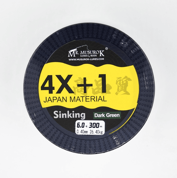 Шнур 4X+1 Sinking (300 м) Диаметр 0.40 мм. Нагрузка: 26.4 кг