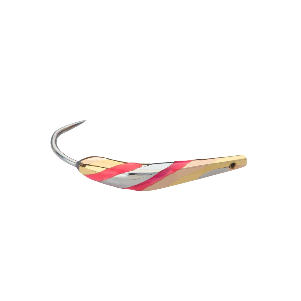 Блесна Нимфа 3х цветка немецкое серебро+каро+зеленка UV