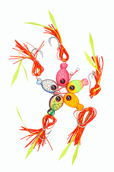 Набор из 5 шт Джиг-Кабура Рыбка 100 гр